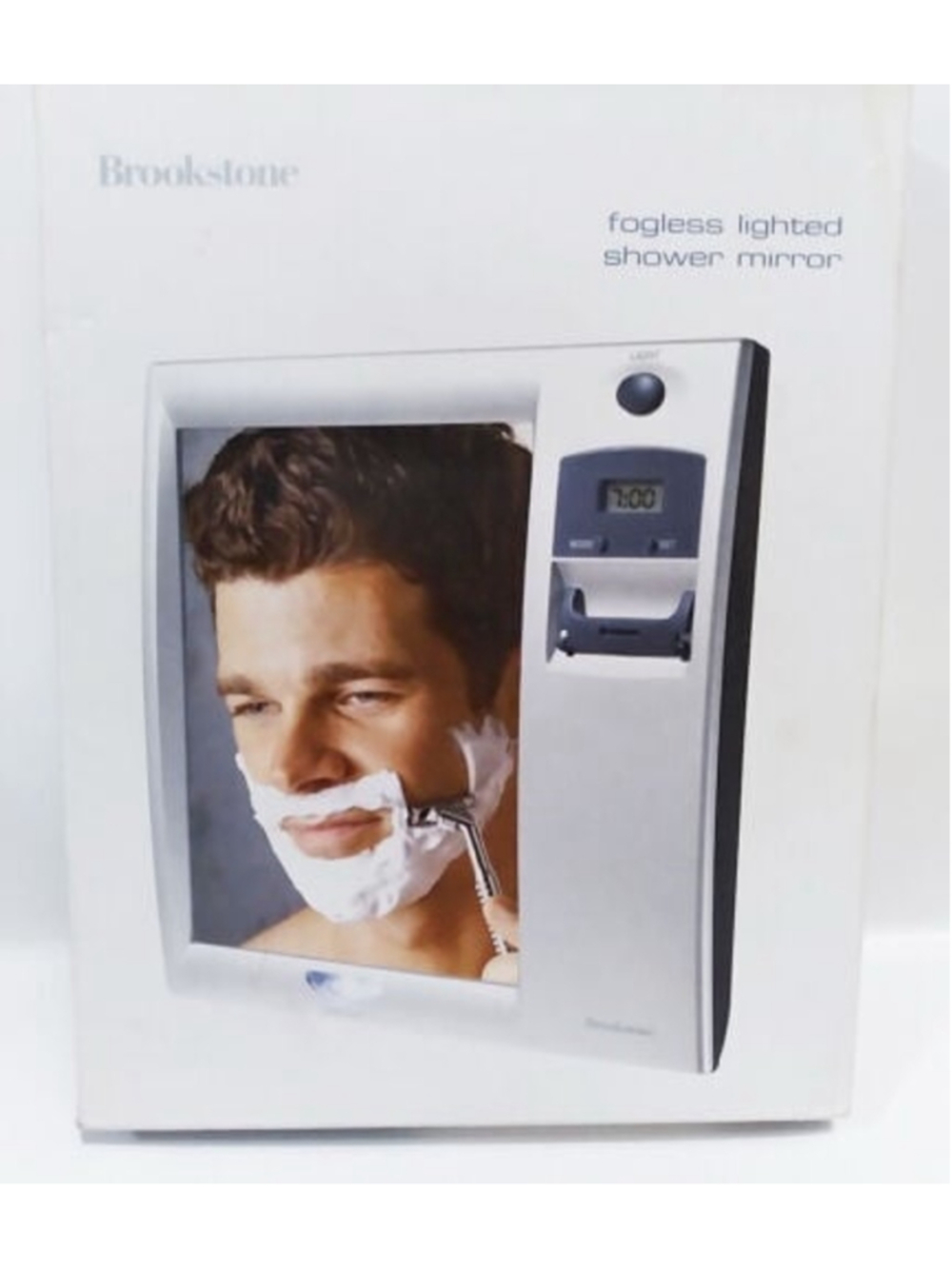 New Brookstone Lighted Fogless Shower Mirror